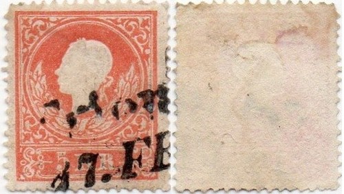 Austria 1858 5 kr rosso - austria:,