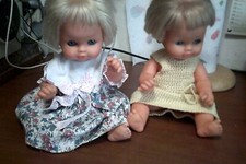 coppia bambole BIRIMBA MIGLIORATI made in italy  h.cm 33 con difetti leggi....