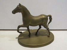 vecchio SOPRAMMOBILE STATUETTA CAVALLO IN OTTONE miniatura antica statua vintage