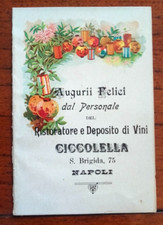 1902 AUGURI E CALENDARIETTO RISTORATORE E DEPOSITO VINI CICCOLELLA NAPOLI
