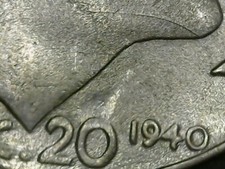 20 CENTESIMI 1940 ERRORE -