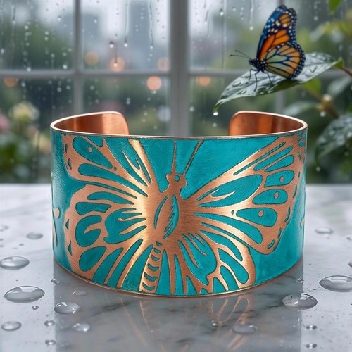 Butterfly cuff etched - butterfly,