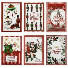 Set Strofinacci Natalizi Preziosa Home Canovacci in spugna 6 Pezzi Natale 6425