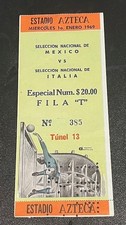Messico v Italia 1969 biglietto ticket Nazionale calcio Azteca 1 Gennaio
