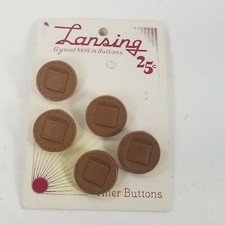 Bottone vintage Lansing gambo nuovo vecchio stock marrone western quadrato in cerchio