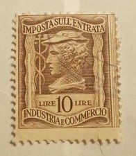 MARCA DA BOLLO-IMPOSTA SULL'ENTRATA-10 LIRE-1946