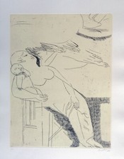 BRUNO SAETTI - Incisione a puntasecca 1976, firmata e numerata P.A.