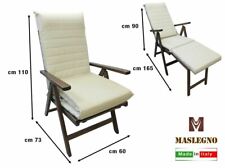 POLTRONA SEDIA RELAX POGGIAPIEDI TESSUTO IN LEGNO FAGGIO IMBOTTITA RECLINABILE