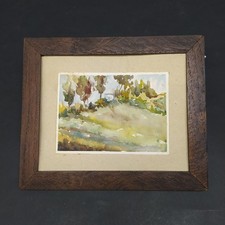 Acquerello di Pietro Pagliani, pittore modenese, casa sulla collina in campagna