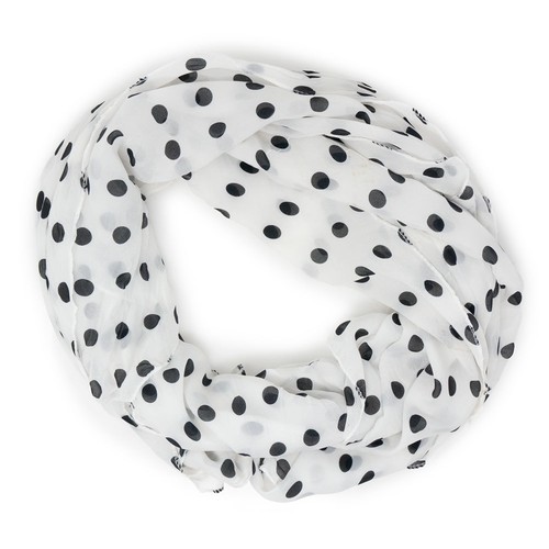 Sciarpa bianca pois - , donna