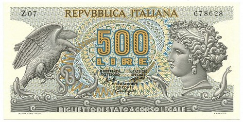 500 lire biglietto stato - 500,