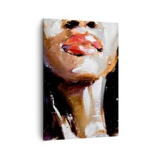 Quadro su Tela 70x100cm Olio Bocca Donna Stampe Immagini Quadri Moderni Murale