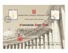 VATICANO 2013 CERTIFICATO FILATELICO RESTAURO SAN PIETRO ELEZIONE FRANCESCO 2012