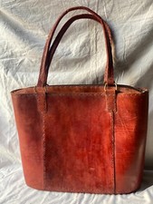 Borsa a tracolla da donna 16" in vera pelle dura dall'aspetto vintage borsett...