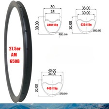 Cerchio carbonio bici 27,5 650B MTB AM 30x30 36x30 40x30mm tubeless 24 28 32 fori