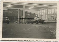 Z3412 foto anni 50 stazione di servizio Shell con distributore di benzina auto pubblicità