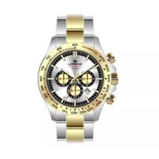 Orologio Uomo LORENZ 26176AA Chrono Bracciale Acciaio Bicolor Gold Sub 100mt