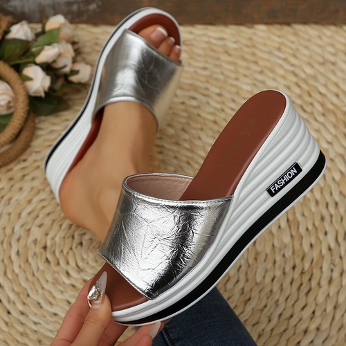 Sandali donna slip zeppa - on,