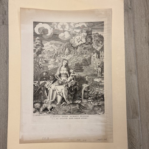 Stampa antica madonna - stampa, con