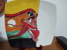 PIATTO CERAMICA DECORATO A