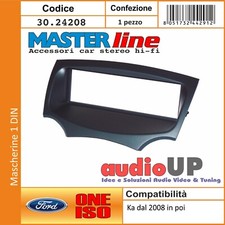 MASCHERINA AUTORADIO 1 DIN FORD KA DAL 2009 IN POI ADATTATORE UN DIN MASTERLINE