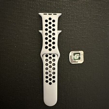 Cinturino Apple Watch Nike Sport 44 mm (42/45/49) originale OEM platino puro nero M/L