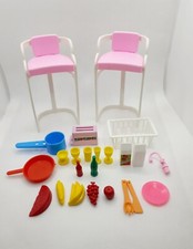 Accessori di cucina originali Barbie vintage anni 80, Pentole, Bicchieri, Cibi..