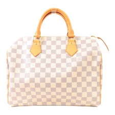 Borsa a mano Louis Vuitton LV GHW Speedy 30 N41533 Damier bianco azzurro