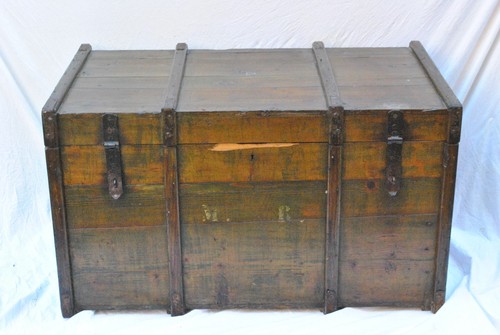 Antico baule militare - baule, legno