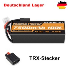 Youme 4S 7500 mAh TRX 14,8 V 100C batteria lipo custodia rigida per RC aereo auto camion