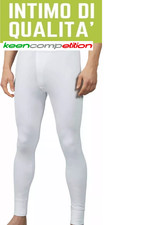 MUTANDA UOMO GAMBA LUNGA CALDO 100% COTONE GAMBA LUNGA MADE IN ITALY BIANCO NERO