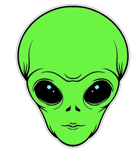 Adesivo ufo testa aliena - ufo,