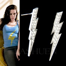 Fulmine Bullone Kristen Stewart IN Swarovski Cristallo Fulmine Orecchini