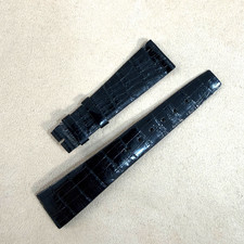 Cinturino per orologio Girard Perregaux pelle nero 20mm (fibbia 14mm) mai usato