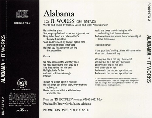 Alabama works promo cd - alabama, it