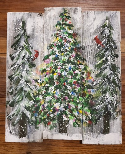 Quadro cardinali pini - quadro, innevati