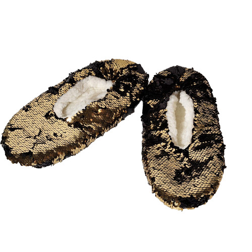 Pantofole donna paillettes oro