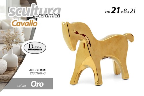 Cavallo ceramica oro - ceramica,