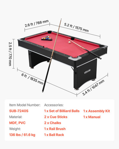 Vevor set tavolo biliardo - set,