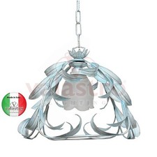 Lampadario a sospensione in ferro battuto cesto floreale Ilaria BBL