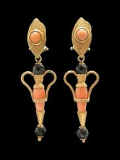 Orecchini Anfore Corallo E Onice