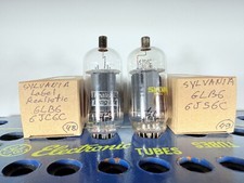 Coppia Sylvania 6LB6 costruzione identica strettamente abbinata testata come tubo NOS