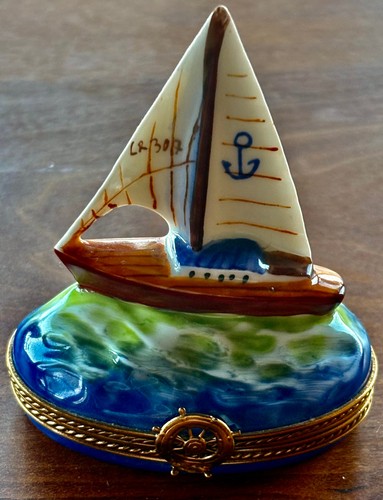 Scatola limoges barca vela - limoges, a