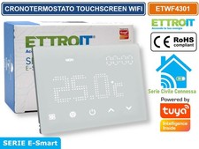 CRONOTERMOSTATO TOUCH SCREEN AC 230V SMART WI-FI INCASSO SCATOLA 503 APP TUYA