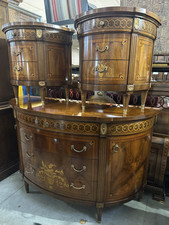 Trittico Comò e coppia di comodini stile Luigi Filippo XVI