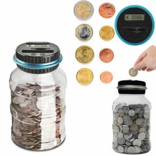SALVADANAIO MONETE CONTA SOLDI DIGITALE CONTATORE BARATTOLO CONTENITORE EURO