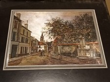 LITOGRAFIA   MAURICE UTRILLO PARIS ANNI 50 MONTMONTRE LE LAVE COEUR  22X17 28X33