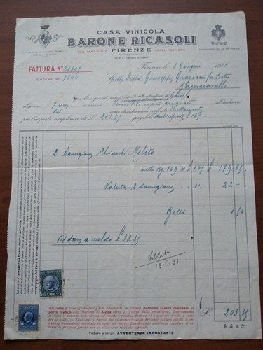 Firenze 1933 fattura - -,