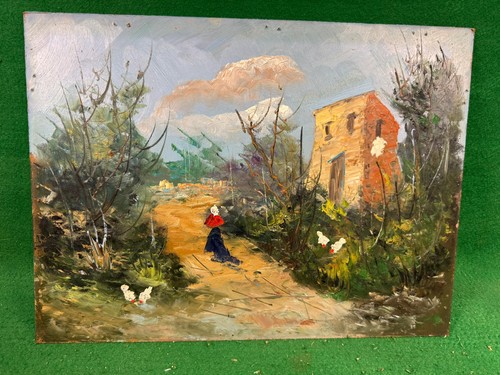 Dipinto paesaggio donna - dipinto,