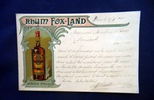 1900 rara  CARTOLINA PUBBLICITARIA  Liquore RHUM FOX-LAND French Caribbean
